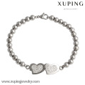 Pulsera-6-xuping joyería de acero inoxidable, pulseras con cuentas de corazón indio